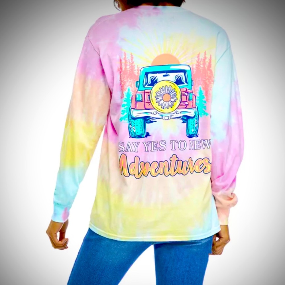 Benny & Belle
Junior's Long Sleeve Adventure Graphic T-Shirt, Size Junior Medium